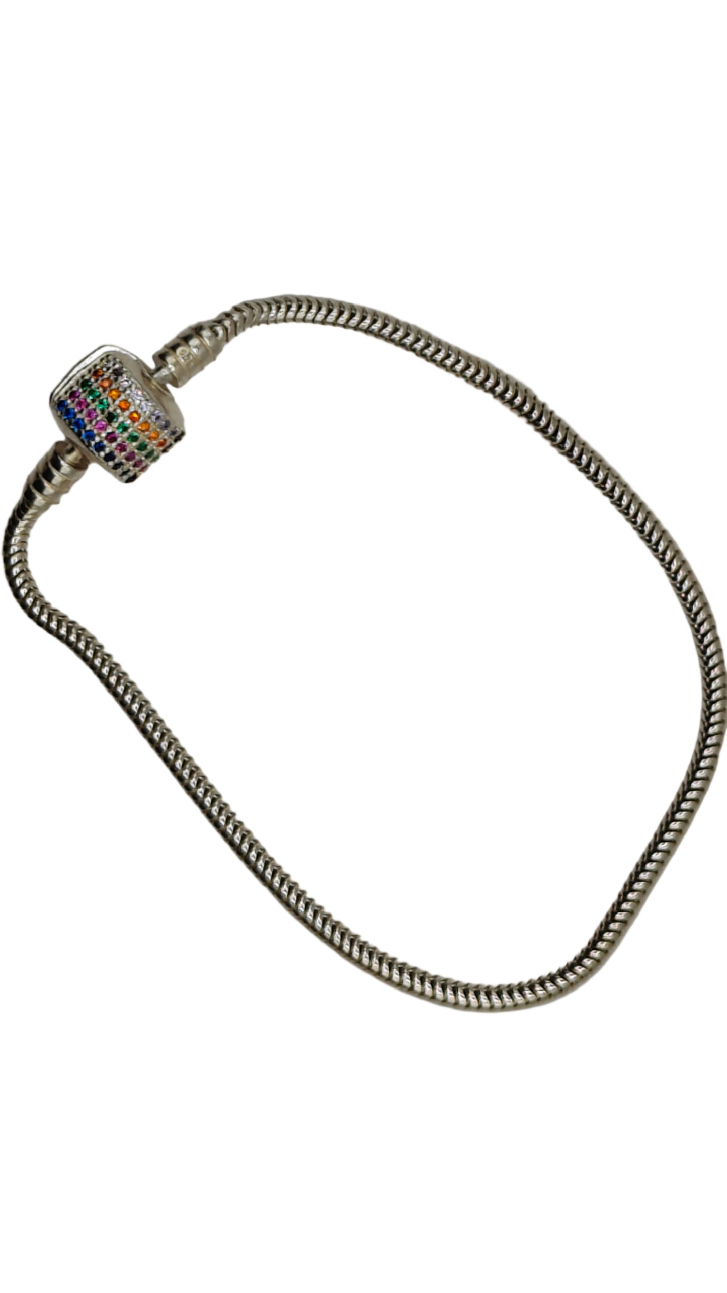Silver Bracelet Studded with Zircon