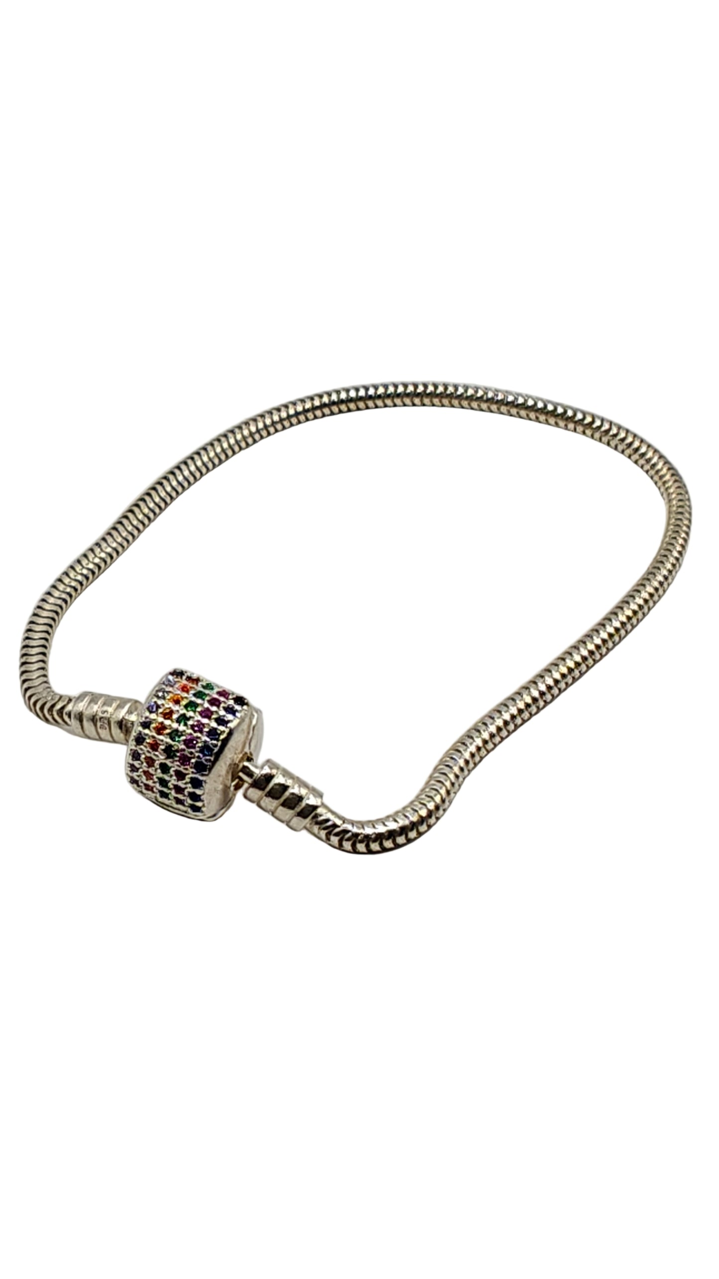 Silver Bracelet Studded with Zircon