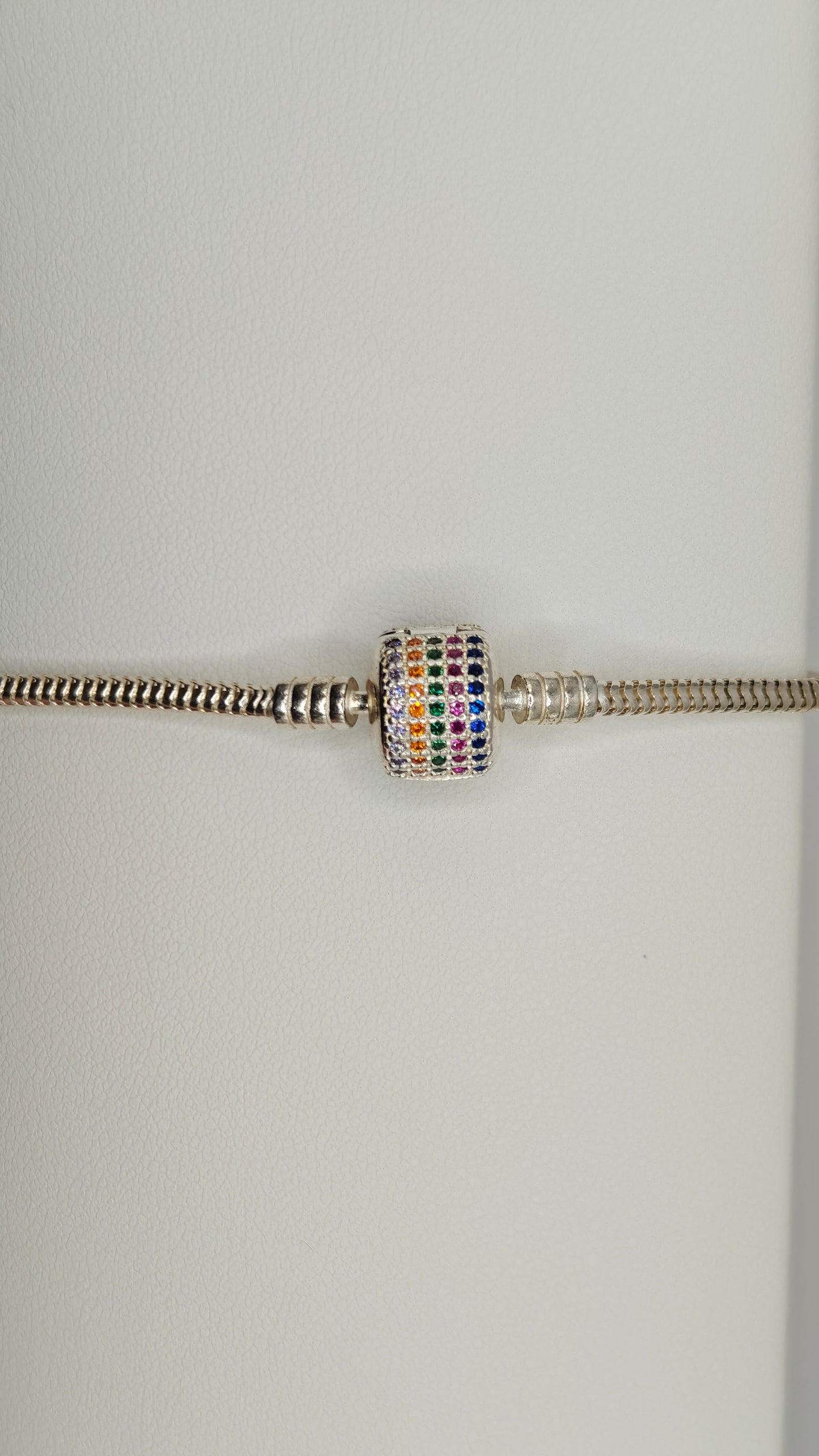 Silver Bracelet Studded with Zircon