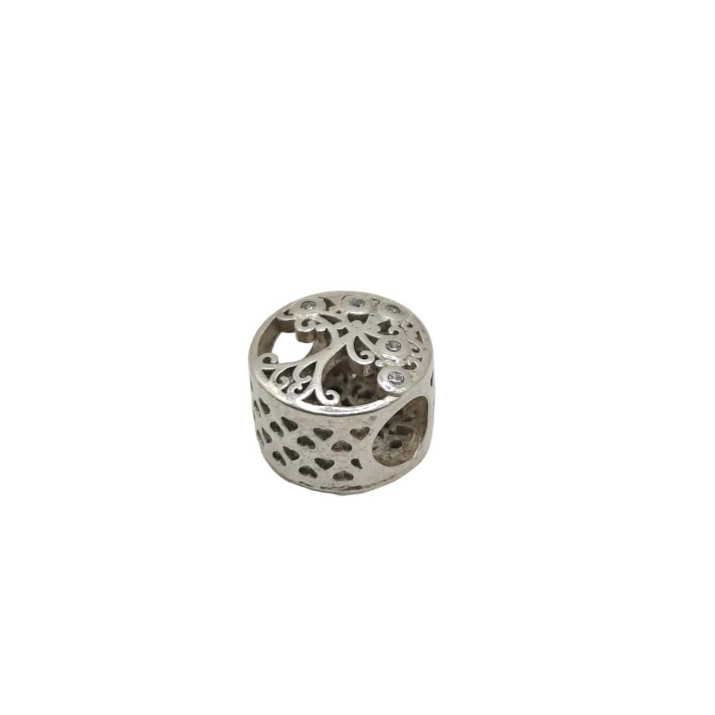 Silver Tree of Life Charm with Cubic Zirconia