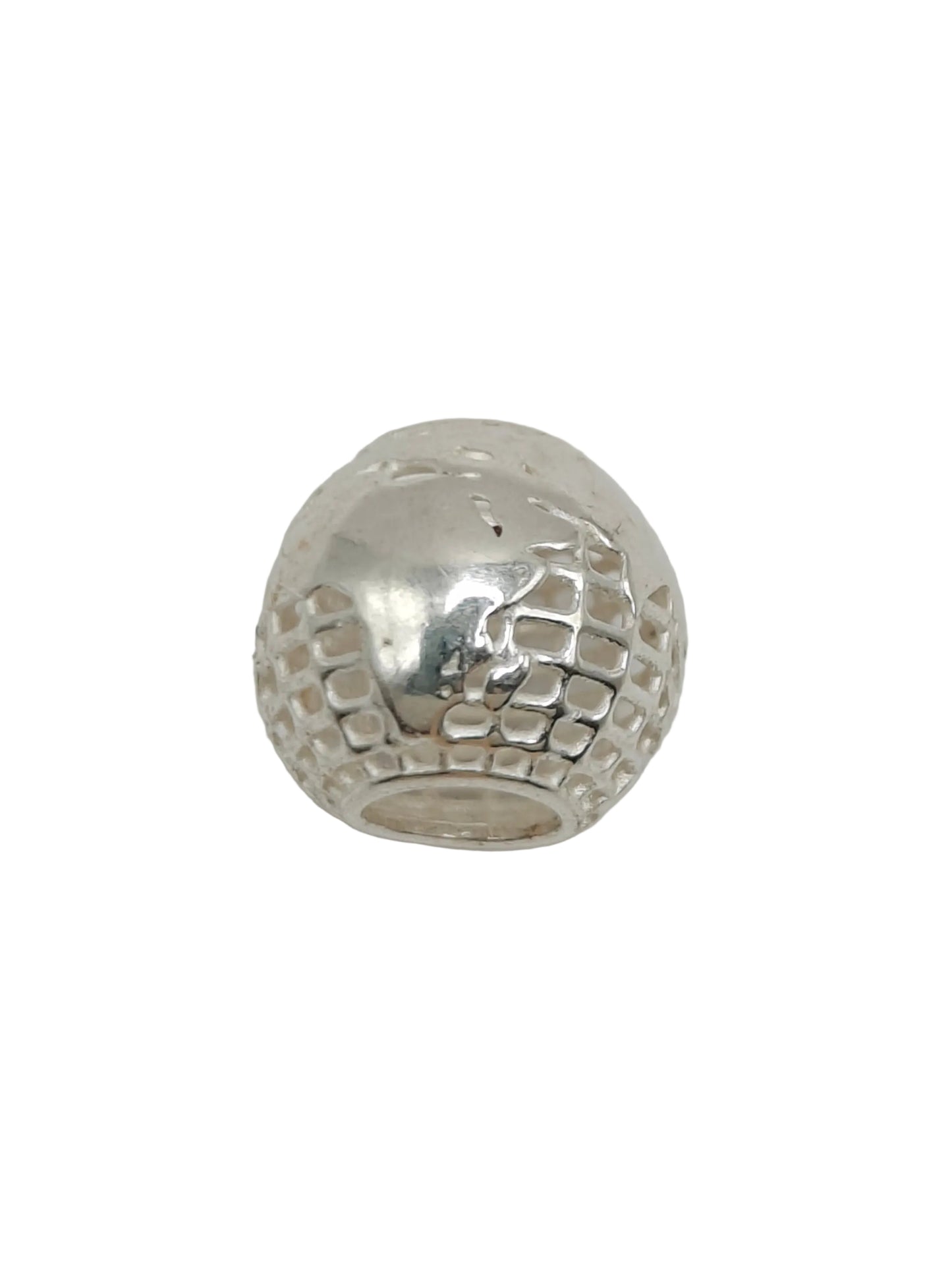 Silver globe charm