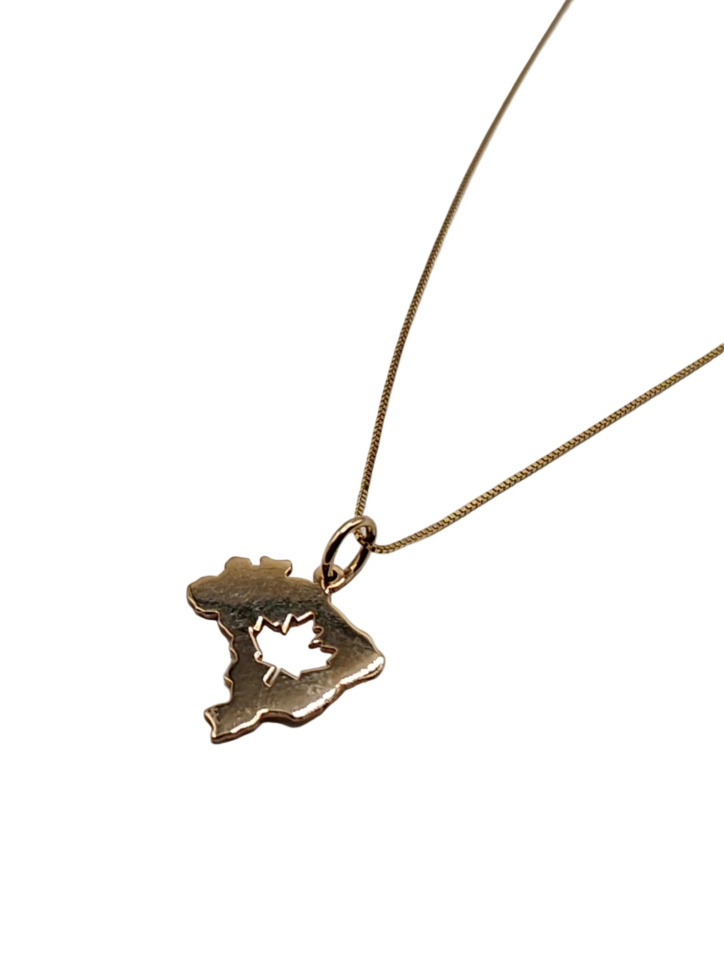 10K Gold Brazil & Maple Leaf Pendant