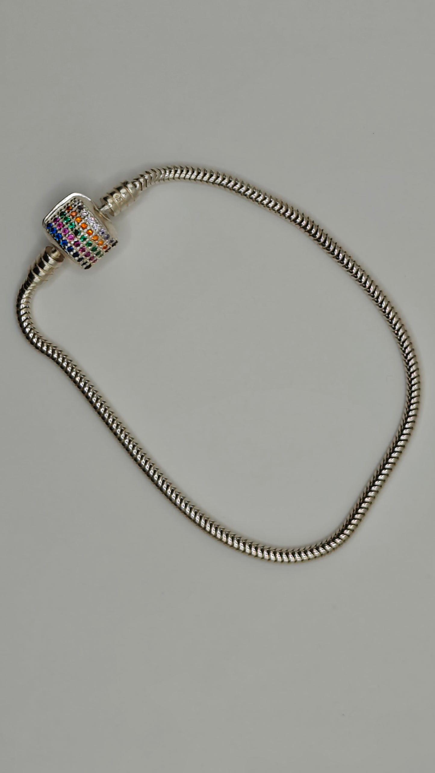 Silver Bracelet Studded with Zircon