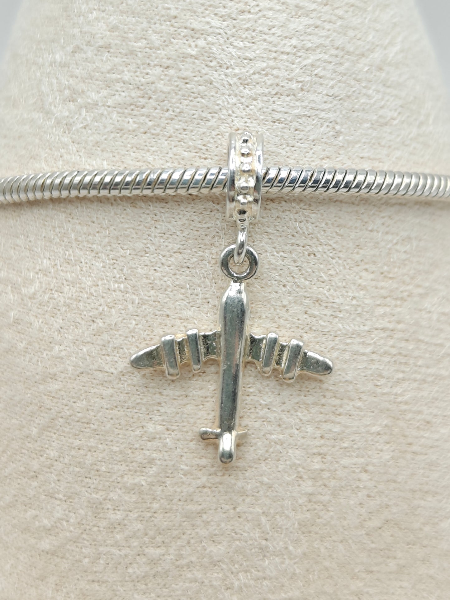 Silver Airplane charm