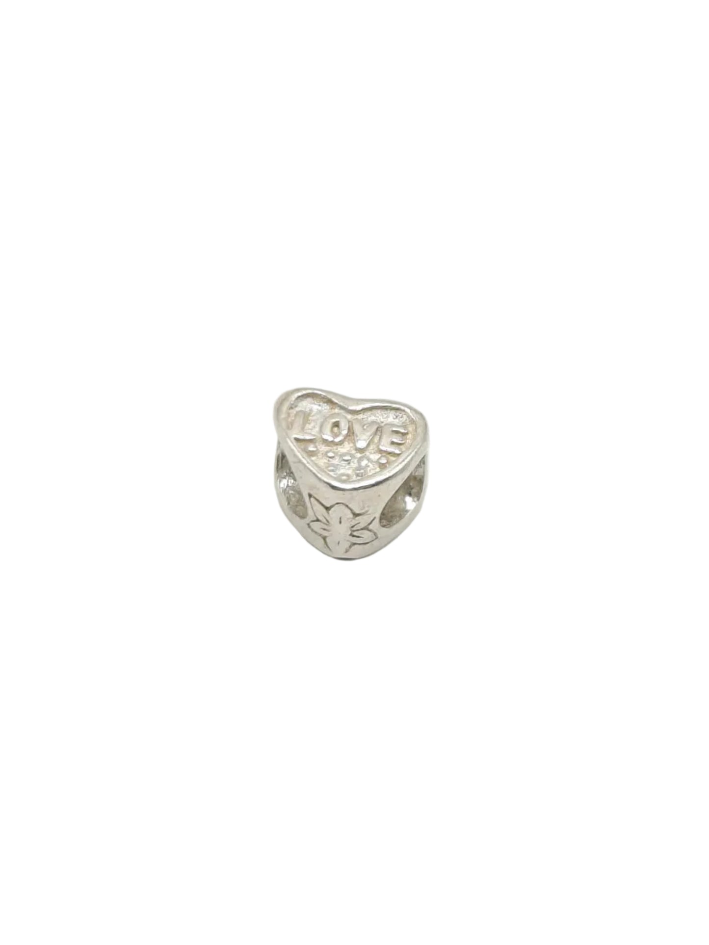 Silver Mom Love Heart Charm