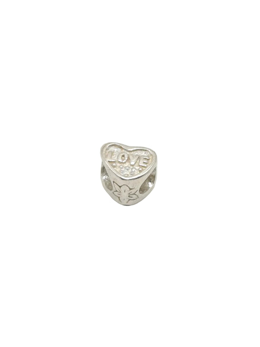 Silver Mom Love Heart Charm