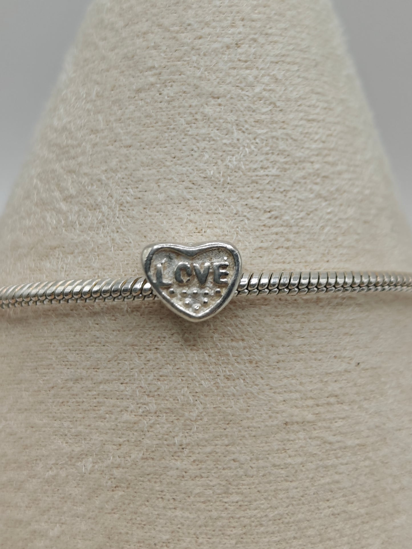 Silver Mom Love Heart Charm