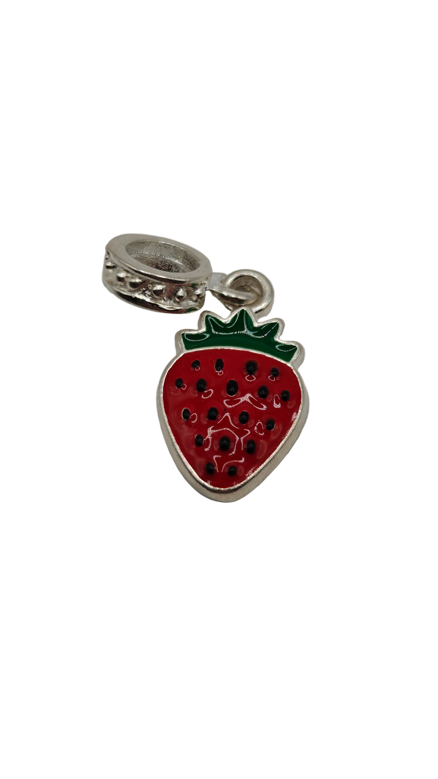 Silver Strawberry Charm