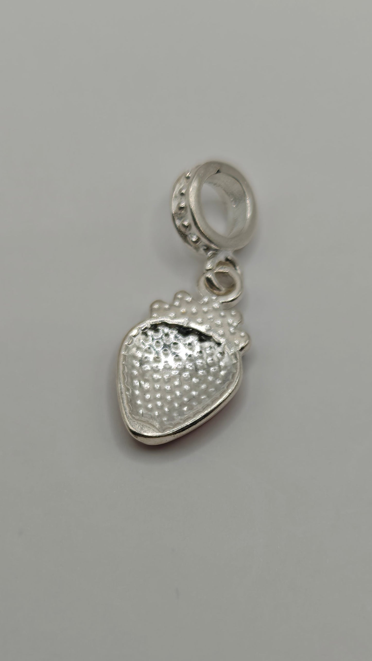 Silver Strawberry Charm