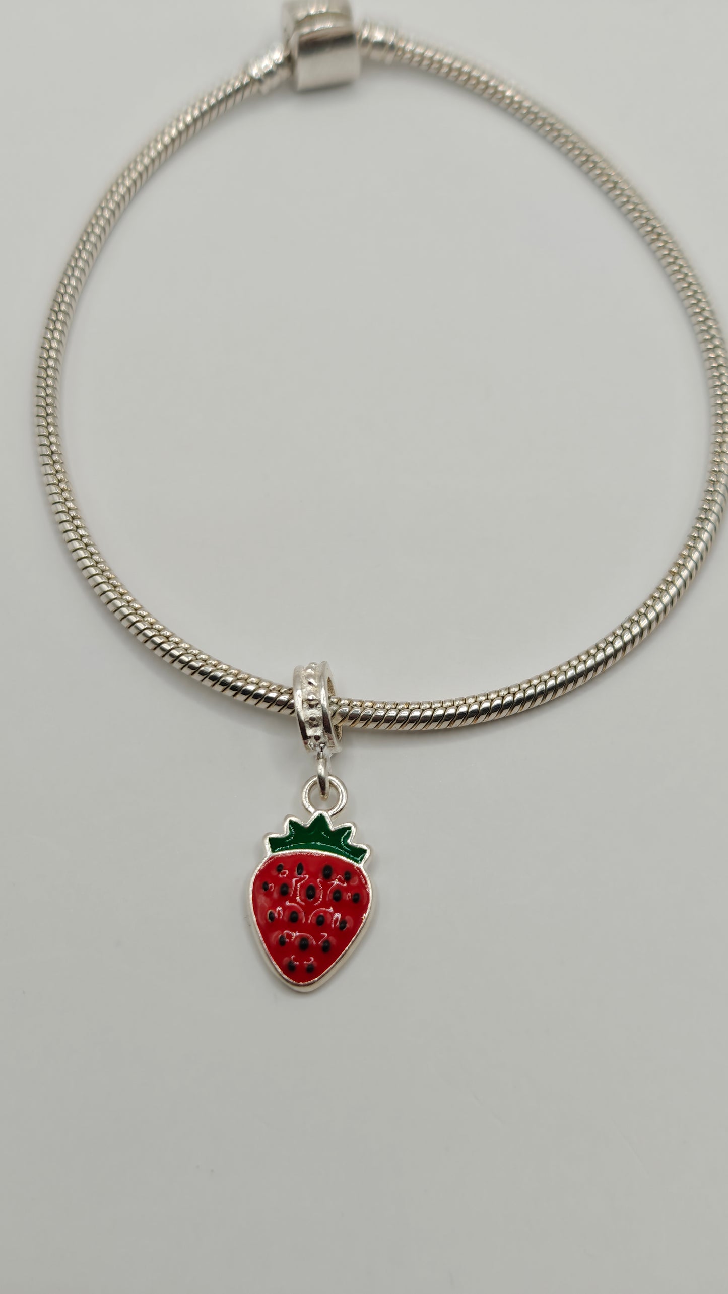 Silver Strawberry Charm