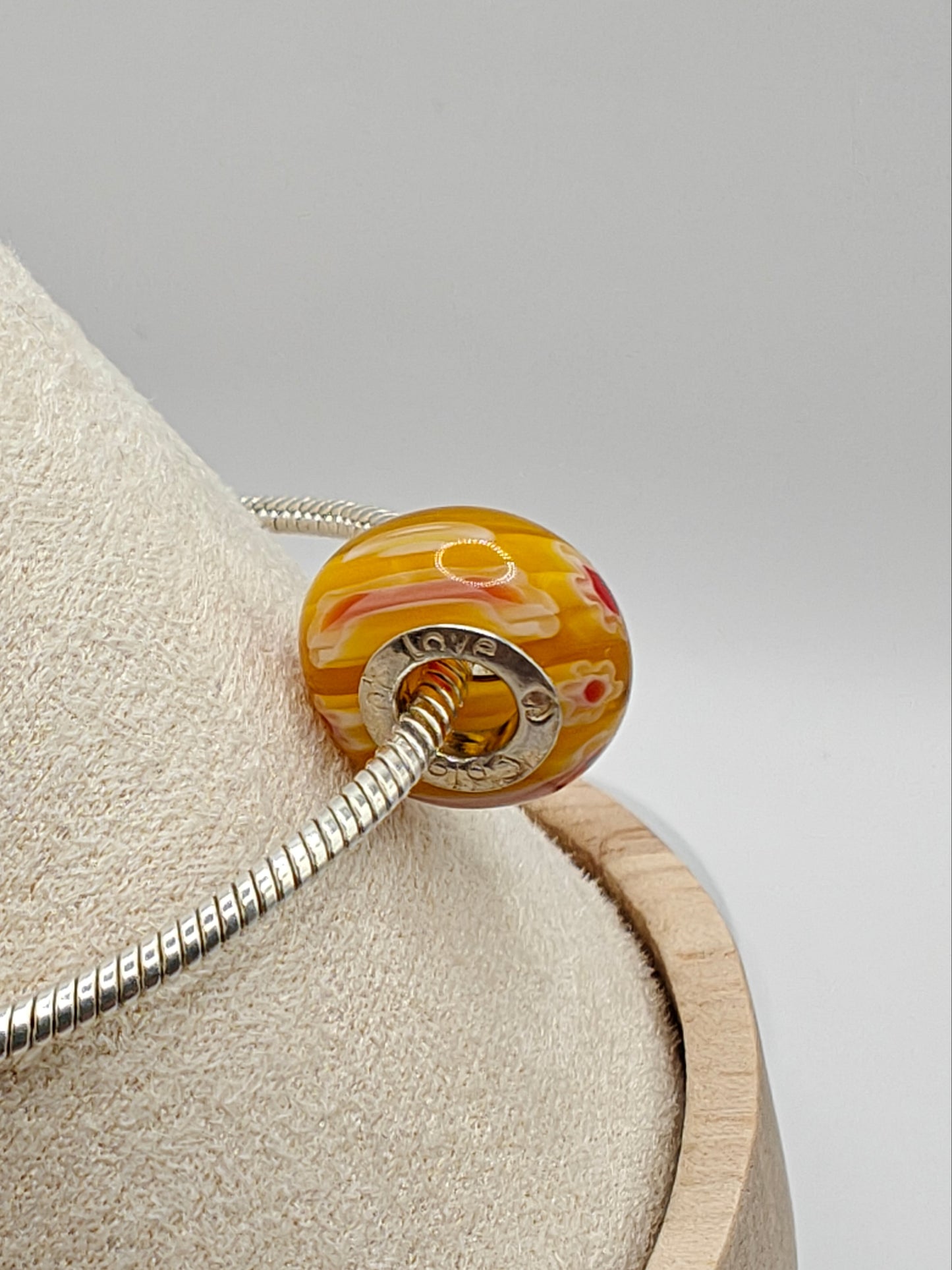 Silver Murano Crystal Charm