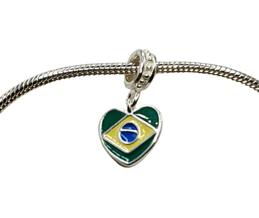 Silver Brazilian Heart Charm