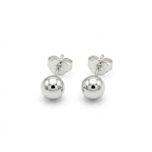 Silver Large Ball Earrings