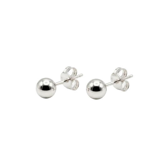 Silver Medium Ball Earrings