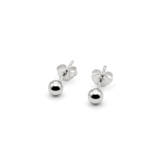 Silver Small Ball Earrings