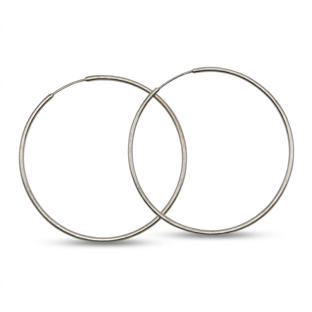Silver Thin Hoop Earrings