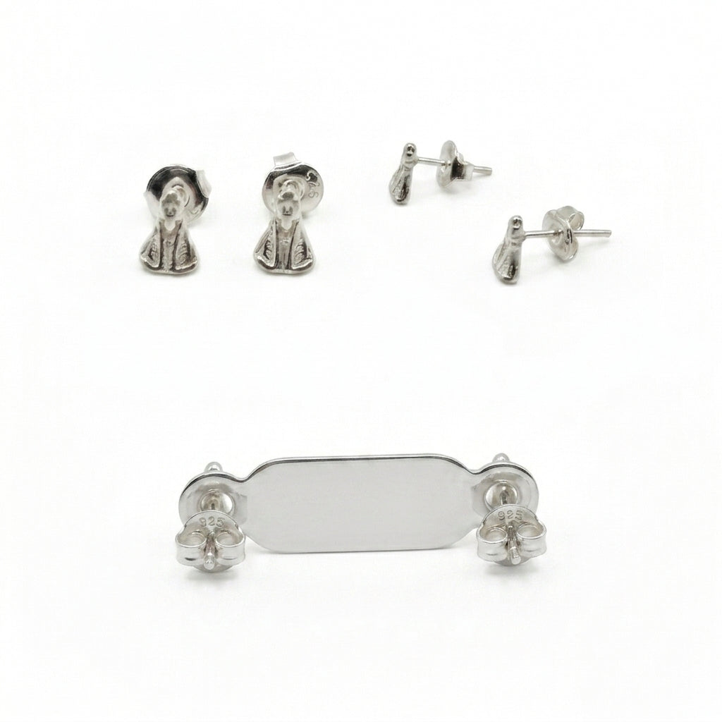 Silver Our Lady of Aparecida Earrings