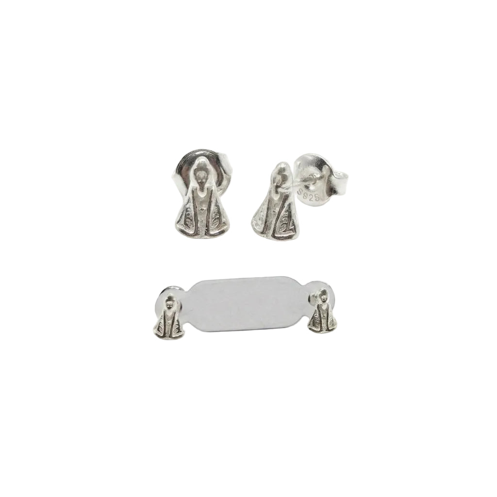 Silver Our Lady of Aparecida Earrings