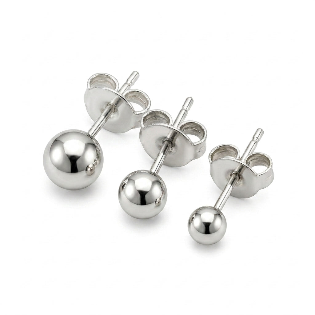 Silver Small Ball Earrings