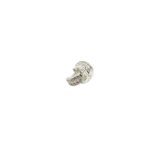 Silver Hoop Earrings with Cubic Zirconia